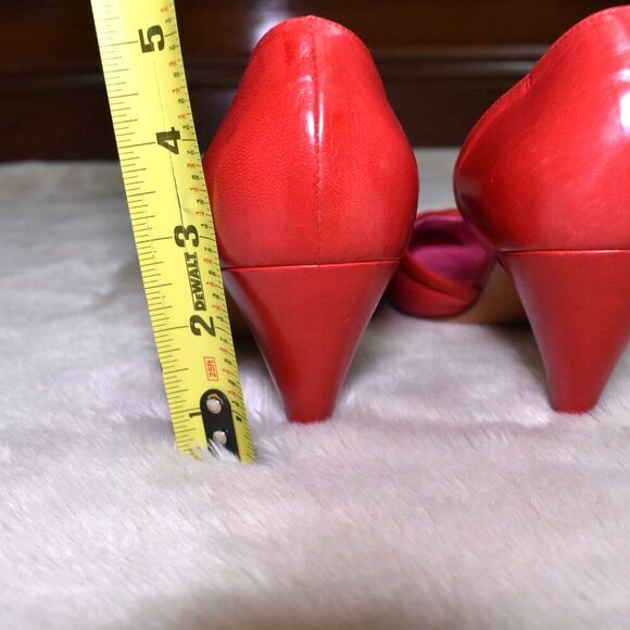Casadei Red Patent Leather Kitten Heels Pointed Toe Vintage Designer 8.5/7 - Picture 9 of 14